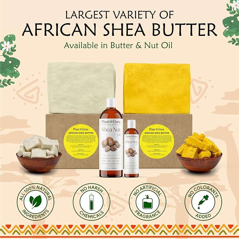 Plant Guru Raw African Shea Butter 16 oz. 100% Pure Natural Unrefined YELLOW - Ideal Moisturizer For Dry Skin, Body, Face And Hair Growth. Great For DIY Soap and Lip Balm Making. - Image 7