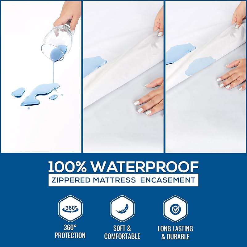 Utopia Bedding Mattress Protector Zippered Twin XL Size, 100% Waterproof Bed Bug and Dust Mite Proof Mattress Encasement, Absorbent 6 Sided Mattress Cover - Image 3