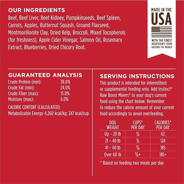 Instinct RawBoost Mixers, Freeze Dried Dog Food Topper, Grain-Free Recipe - All Natural Beef, 6 oz. Bag - Image 7
