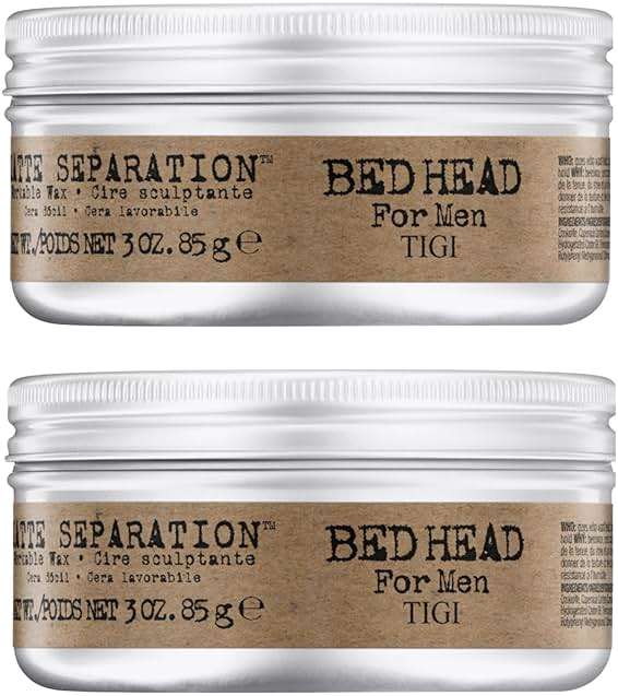 TIGI Bed Head Hair Wax for Men, Matte Separation 2-Pack – Workable Strong Hold, Anti-Humidity, Travel-Friendly Hair Products for Men, 3 Oz Ea - Image 1