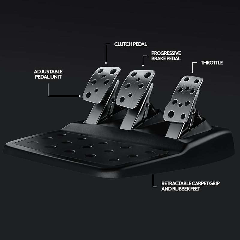 Logitech G29 Driving Force Racing Wheel and Floor Pedals, Real Force Feedback, Stainless Steel Paddle Shifters, Leather Steering Wheel Cover for PS5, PS4, PC, Mac - Black - Image 8