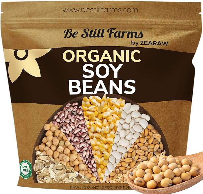 Be Still Farms Organic Soybeans Bulk (4.8 lb) - Soy Beans Dry - aka Soya Nuts Great for Edamame, Soy Milk, Tofu - High in Protein Fiber | USA Grown | USDA Certified | Vegan | Non-GMO | Gluten Free - Image 1