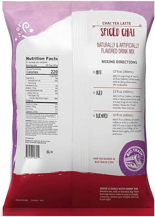 Big Train Spiced Chai Tea Latte Beverage Mix, 3.5 Pound (Pack of 1) - Image 2