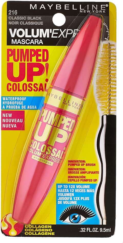 Maybelline Volum' Express Pumped Up! Colossal Waterproof Mascara, Classic Black, 0.32 fl. oz. - Image 2