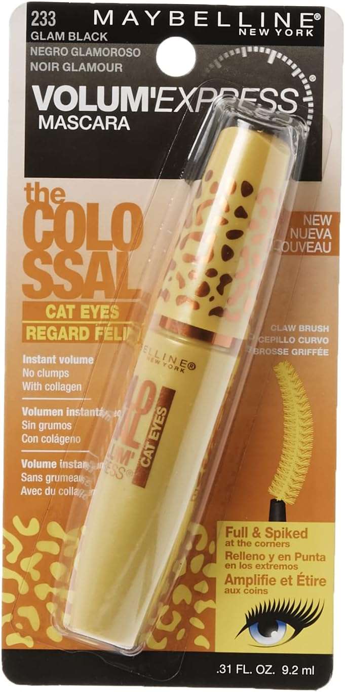 Maybelline New York Volume Express Colossal Cat Eyes Washable Mascara, Glam Black, 0.31 Fluid Ounce - Image 2