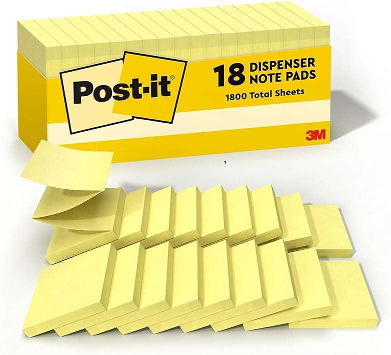 Post-it Pop-up Notes, 3-inch x 3-inch, Canary Collection, 90 Sheet/Pad, 18 Pads/Pack (R330-18CP) - Image 1