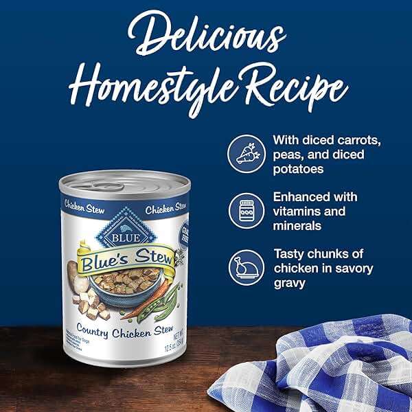 Blue Buffalo Blue’s Stew Country Chicken Stew Natural Grain Free Wet Dog Food with Real Chicken, Peas, Carrots, & Potatoes in Thick Savory Gravy, Natural Ingredients, 12.5-oz Cans (12 Count) - Image 4