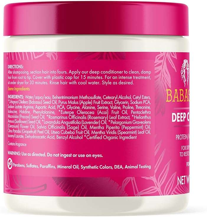 Mielle Organics Babassu & Mint Deep Conditioner with Protein, Moisturizing & Conditioning Deep Treatment, Hydrating Repair for Dry, Damaged, & Frizzy Hair (8 Oz) - Image 7