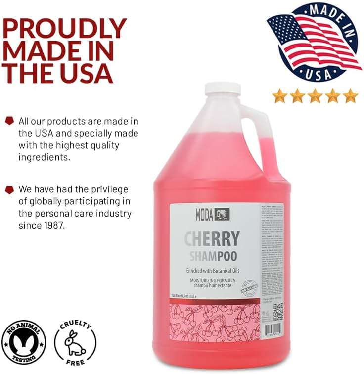 MODA - Moisturizing Shampoo for All Hair Types, Cherry, 128 Oz, Professional - Deeply Cleanses and Conditions, Strengthens, Restores and Shine your Hair - Image 4