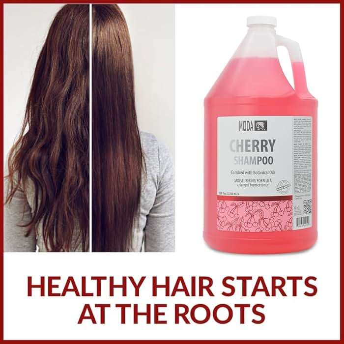 MODA - Moisturizing Shampoo for All Hair Types, Cherry, 128 Oz, Professional - Deeply Cleanses and Conditions, Strengthens, Restores and Shine your Hair - Image 8