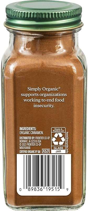 Simply Organic Ceylon Ground Cinnamon, 2.08 Ounce, Non-GMO Organic Cinnamon Powder - Image 2