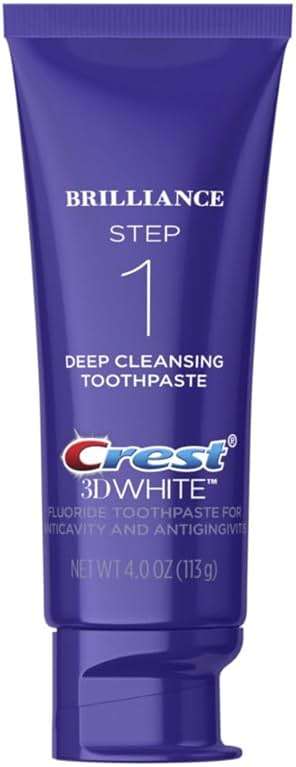 Crest 3D White Brilliance 2 Step Kit, Crest 3D White Toothpaste, Deep Clean Toothpaste (4oz) + Teeth Whitening Gel (2.3oz) - Image 9