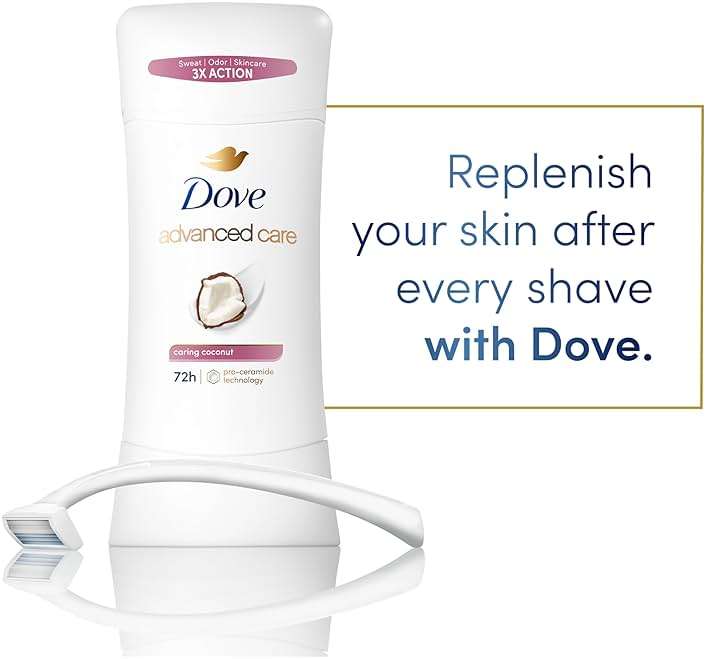 Dove Advanced Care Antiperspirant Caring Coconut, 2 Count Deodorant Stick for Women, for 48 Hour Protection And Soft And Comfortable Underarms, 2.6 oz - Image 5