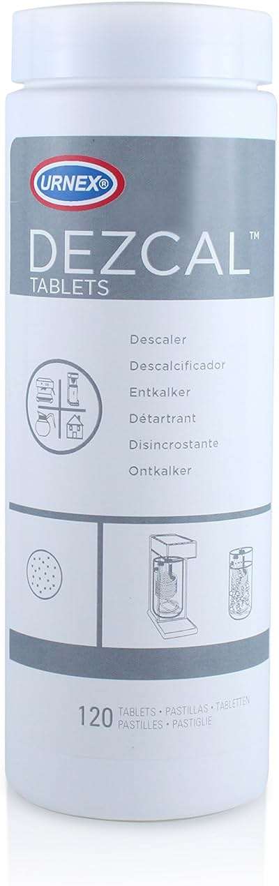 Dezcal Descaling Tablets - 120 Uses, Universal Compatibility with Keurig, Nespresso, Breville, De’Longhi, and More - Effective Descaler for Coffee Makers, Espresso Machines, Boilers, and More - Image 1