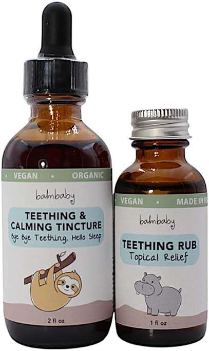 Balm Baby Teething Rescue Kit – Bye Bye Teething Natural Calming Tincture & Topical Teething Oil Rub | Kids Relief for Gum Inflamation & Discomfort - Organic, Herbal and Gentle - Glass Bottles - Image 1