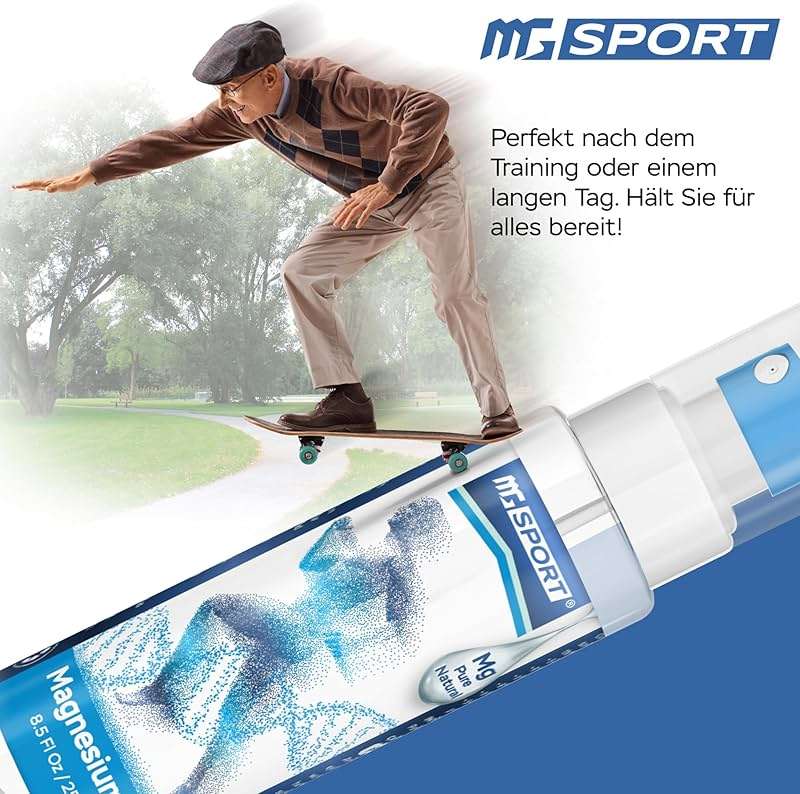MgSport Magnesium Oil Spray 8.5 fl oz (250ml) — Dead Sea Magnesium Chloride for Muscle Recovery, Leg Cramps & Sleep Support | 1,400 Sprays | Odorless, Fast-Absorbing - Image 3