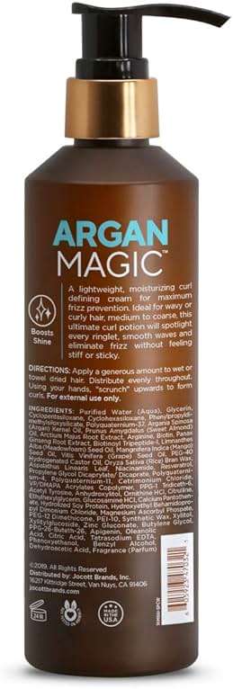 ARGAN MAGIC Defining Curl Cream - Enhances Waves and Curls While Adding Definition | Conditions, Detangles, and Reduces Frizz | Paraben Free (8.5 Ounce / 250 Milliliter) - Image 2
