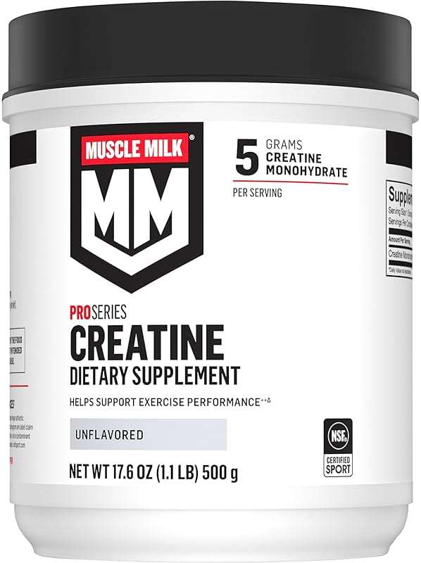 Muscle Milk Pro Series Creatine Powder Supplement, Unflavored, 1.1 Pound, 100 Servings, 5g Creatine Monohydrate, NSF Certified for Sport, Packaging May Vary - Image 1