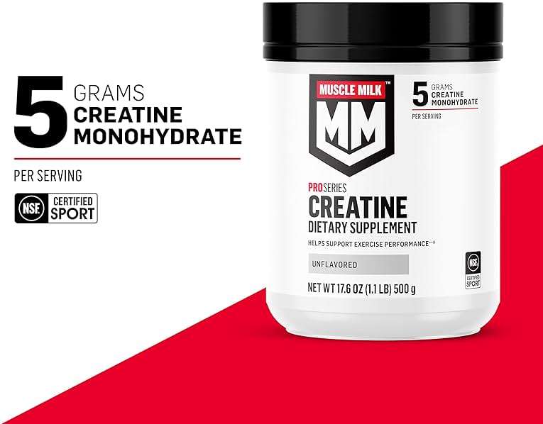 Muscle Milk Pro Series Creatine Powder Supplement, Unflavored, 1.1 Pound, 100 Servings, 5g Creatine Monohydrate, NSF Certified for Sport, Packaging May Vary - Image 2