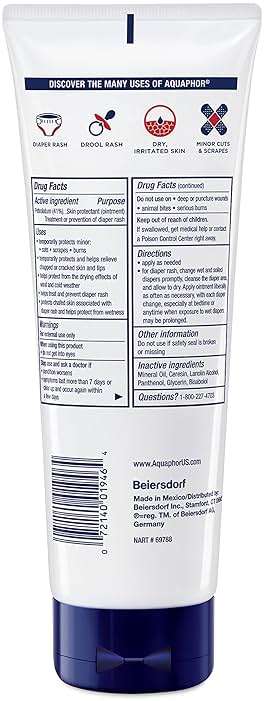 Aquaphor Baby Healing Ointment Advanced Therapy Skin Protectant, Dry Skin and Diaper Rash Ointment, 7 Oz Tube - Image 11
