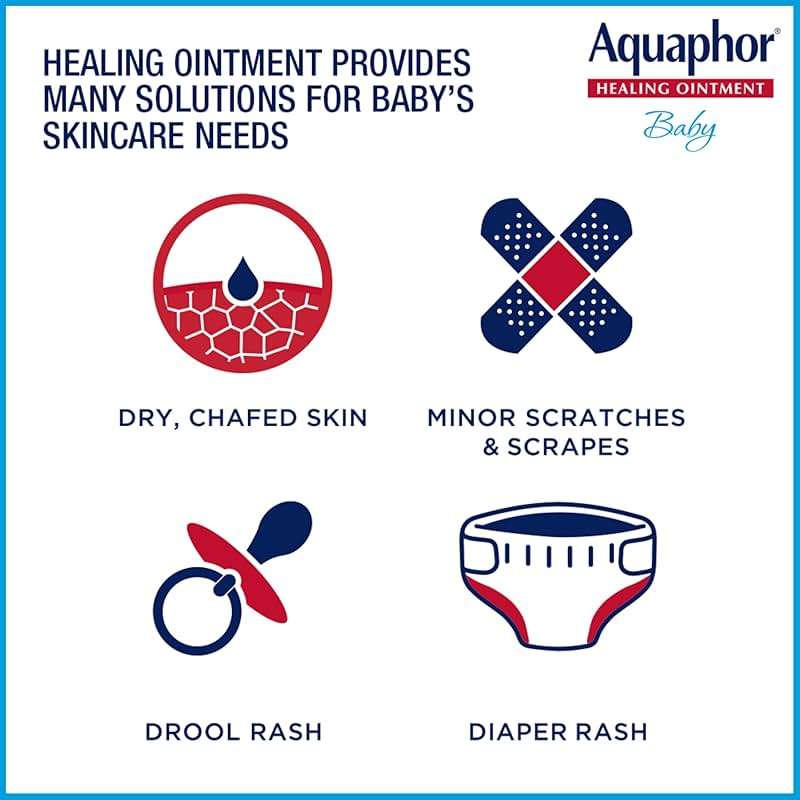 Aquaphor Baby Healing Ointment Advanced Therapy Skin Protectant, Dry Skin and Diaper Rash Ointment, 7 Oz Tube - Image 5