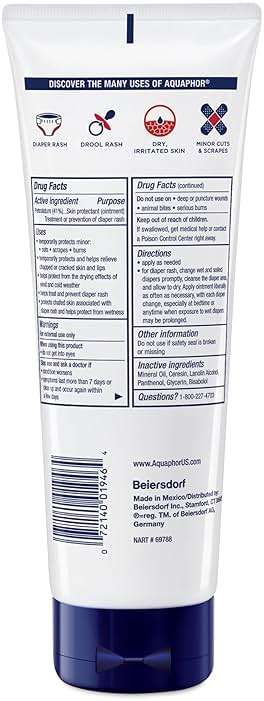 Aquaphor Baby Healing Ointment Advanced Therapy Skin Protectant, Dry Skin and Diaper Rash Ointment, 7 Oz Tube - Image 9