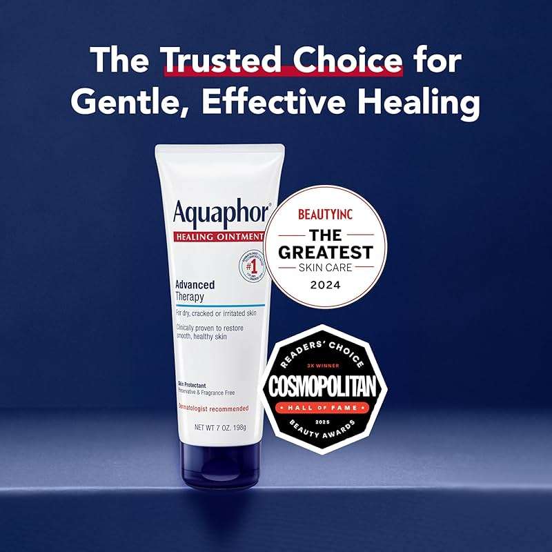 Aquaphor Healing Ointment Advanced Therapy Skin Protectant, Dry Skin Body Moisturizer, 7 Oz Tube - Image 3