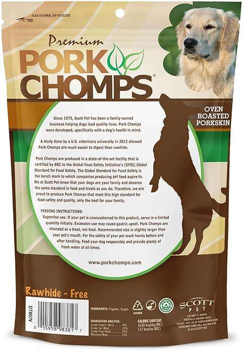 Pork Chomps Roasted Pork Skin Dog Chews, 6 Inch Twists, 4 Count - Long-Lasting Treats for Dogs - High Protein, Rawhide-Free, Low Fat, Healthy & Delicious Chews - Image 6