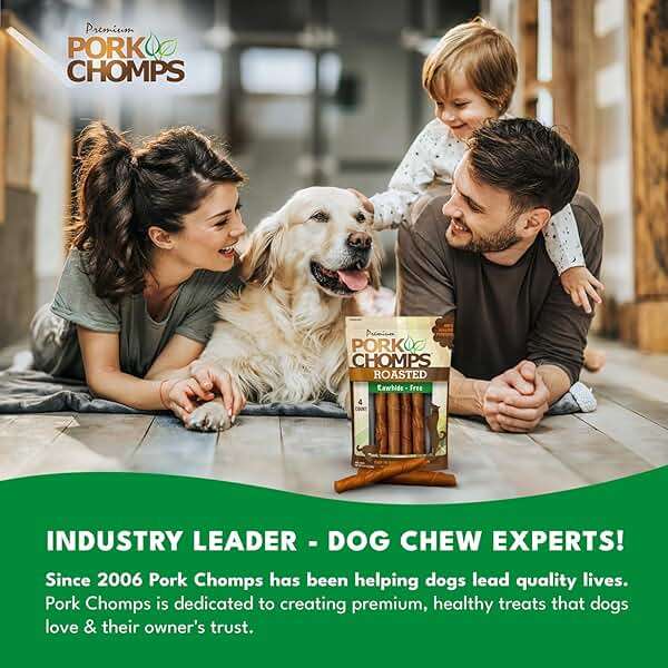 Pork Chomps Roasted Pork Skin Dog Chews, 6 Inch Twists, 4 Count - Long-Lasting Treats for Dogs - High Protein, Rawhide-Free, Low Fat, Healthy & Delicious Chews - Image 7