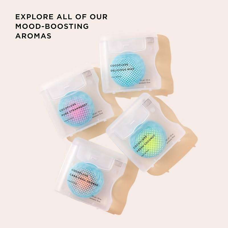 Cocofloss Expanding Woven Dental Floss by Cocolab, Waxed Tooth Floss for Daily Oral Care, Coconut Oil Infused, Vegan, for Adults and Kids, Mint Scent, 3 Pack - Image 8