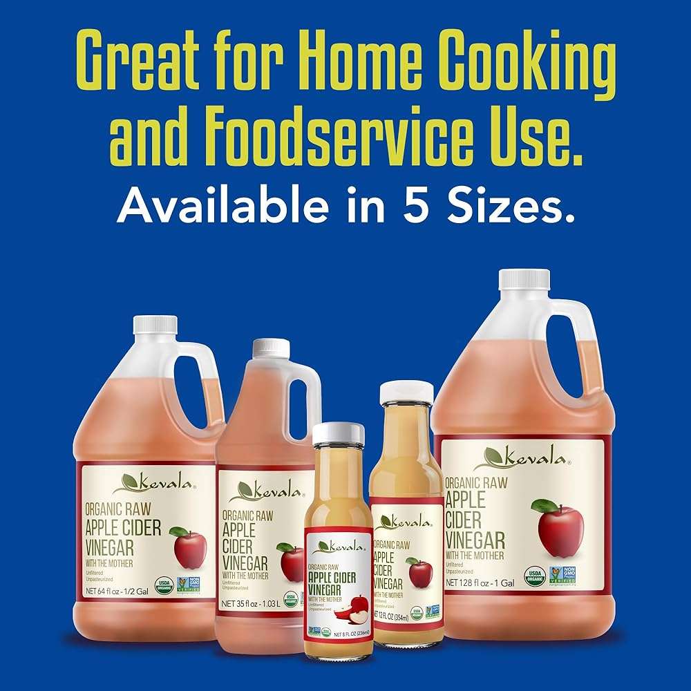 Kevala Organic Raw Apple Cider Vinegar - Glass Bottle, Unfiltered and Unpasteurized Apple Cider Vinegar with Mother for Cooking, Made with Selected Fresh Apples, Ingredient for Immunity Shots, 8 oz - Image 6