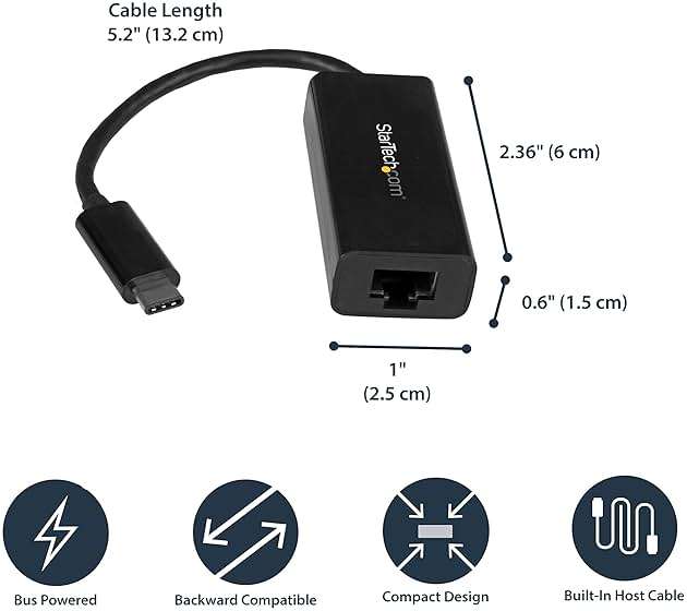 StarTech.com USB-C to Gigabit Ethernet Adapter, Thunderbolt 3 /4 Compatible, RJ45 LAN Network Converter, Windows & Mac - Image 4