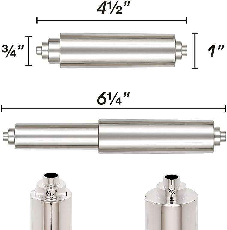 Universal Plastic Spring Loaded Toilet Paper Roll Holder Replacement, Chrome (1, Chrome) - Image 3