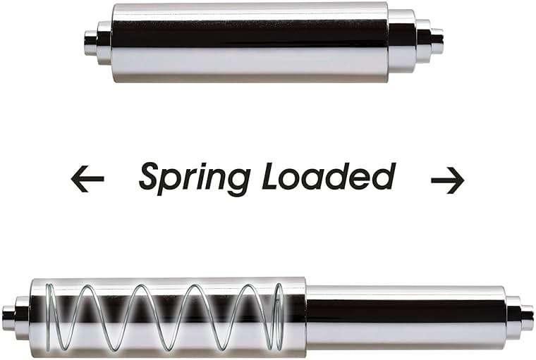 Universal Plastic Spring Loaded Toilet Paper Roll Holder Replacement, Chrome (1, Chrome) - Image 4