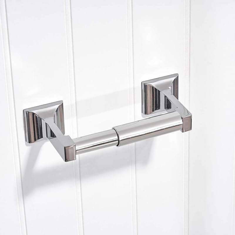 Universal Plastic Spring Loaded Toilet Paper Roll Holder Replacement, Chrome (1, Chrome) - Image 5