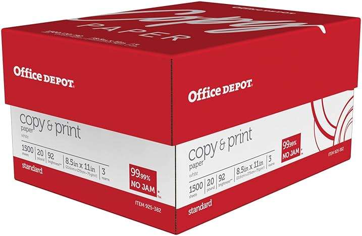 Office Depot Copy Print Paper, 8 1/2in. x 11in., 20 Lb, Bright White, 500 Sheets Per Ream, Case Of 3 Reams, 1008 - Image 3