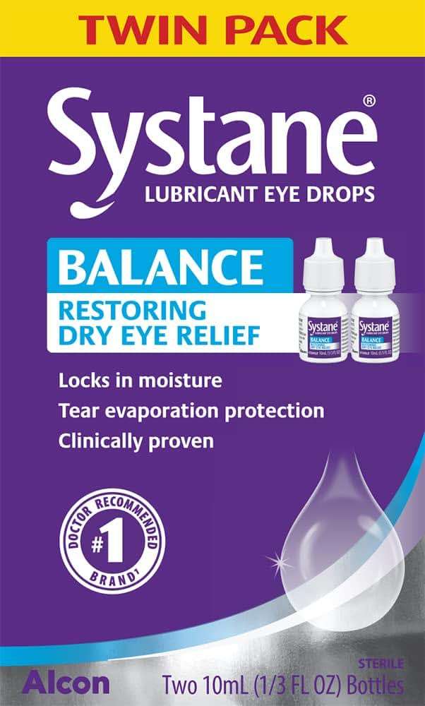 Systane Balance Lubricant Eye Drops, Restorative Formula, Twin pack, 0.33 Fl Oz (Pack of 2) - Image 2
