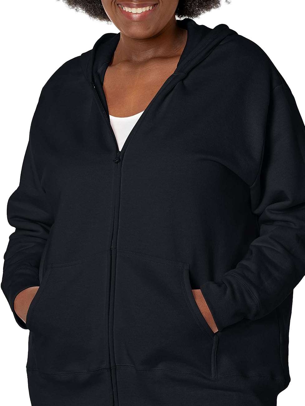 JUST MY SIZE womens Just My Size Zip-up Fleece Women's Hoodie, Ecosmart Hooded Sweatshirt, Plus Size - Image 3