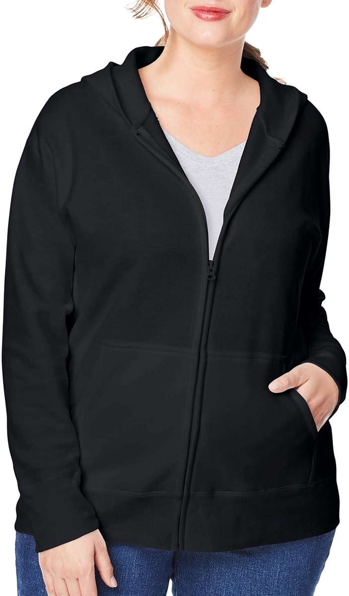 JUST MY SIZE womens Just My Size Zip-up Fleece Women's Hoodie, Ecosmart Hooded Sweatshirt, Plus Size - Image 4