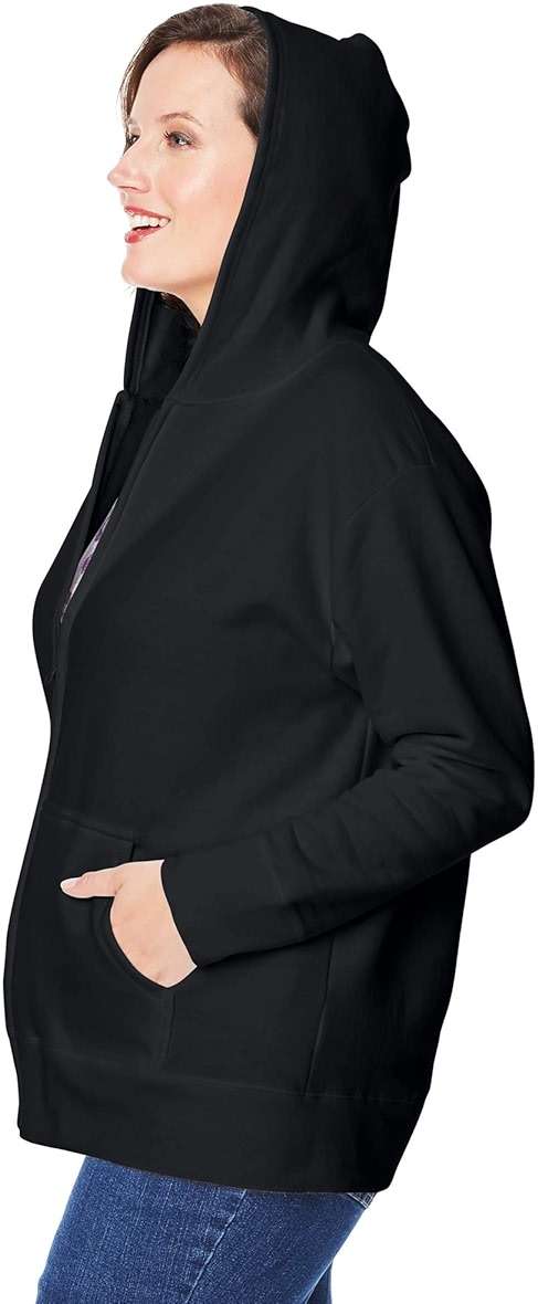 JUST MY SIZE womens Just My Size Zip-up Fleece Women's Hoodie, Ecosmart Hooded Sweatshirt, Plus Size - Image 6