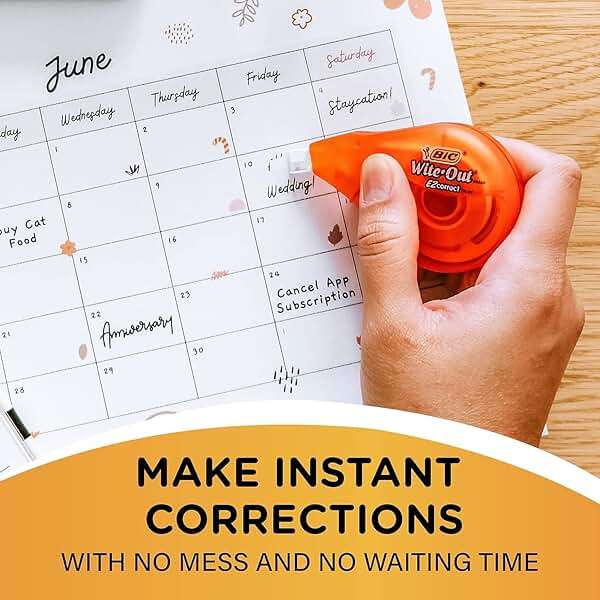 BIC Wite-Out EZ Correct Correction Tape, White, No Dry Time, Tear Resistant Tape, 2-Count - Image 5