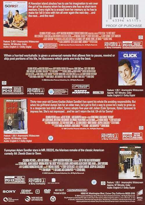 50 First Dates / Big Daddy / Click (2006) / Mr. Deeds - Image 2