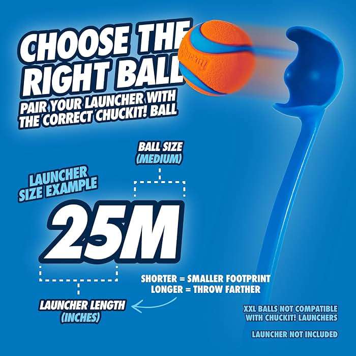 Chuckit! Pro Fetch Toy Dog Ball Launcher For Dogs; Compatible With Any Medium Chuckit! Medium Size 25 Inch + Glow Ball - Image 7