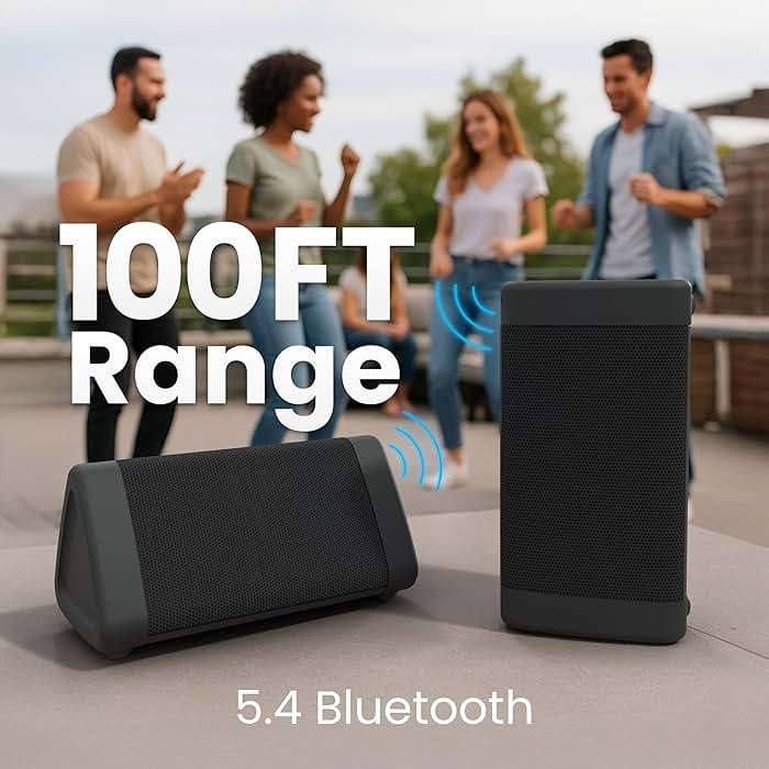 OontZ Angle 3 (4th Gen) – Portable Bluetooth Speaker, 12W Stereo Sound, 24 Hour Playtime, Rich Bass, 100 Foot Wireless Range, Waterproof, Home, Outdoor, Travel, Great Gift (Black) - Image 6
