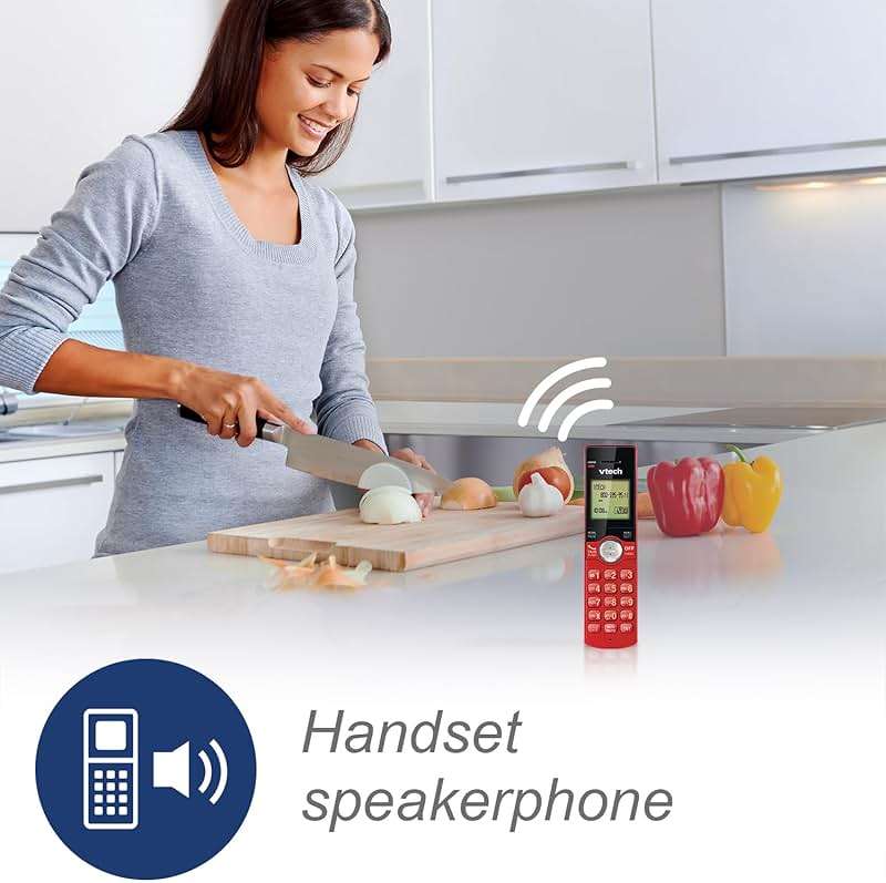 VTech CS6919-16 DECT 6.0 Cordless Phone, Red - Caller ID/Call Waiting (Stores 30 Calls), Backlit Keypad & Display, Full Duplex Handset Speakerphone, Wall Mountable - Image 5