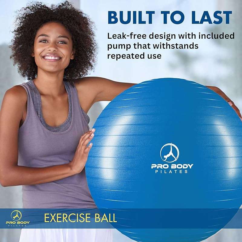 ProBody Pilates Exercise Ball - Multiple Sizes Gym Grade Balance Ball for Fitness, Yoga, Workout, Pregnancy & Physical Therapy - Image 2