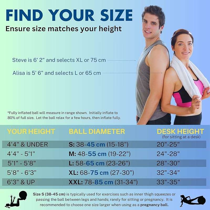 ProBody Pilates Exercise Ball - Multiple Sizes Gym Grade Balance Ball for Fitness, Yoga, Workout, Pregnancy & Physical Therapy - Image 4