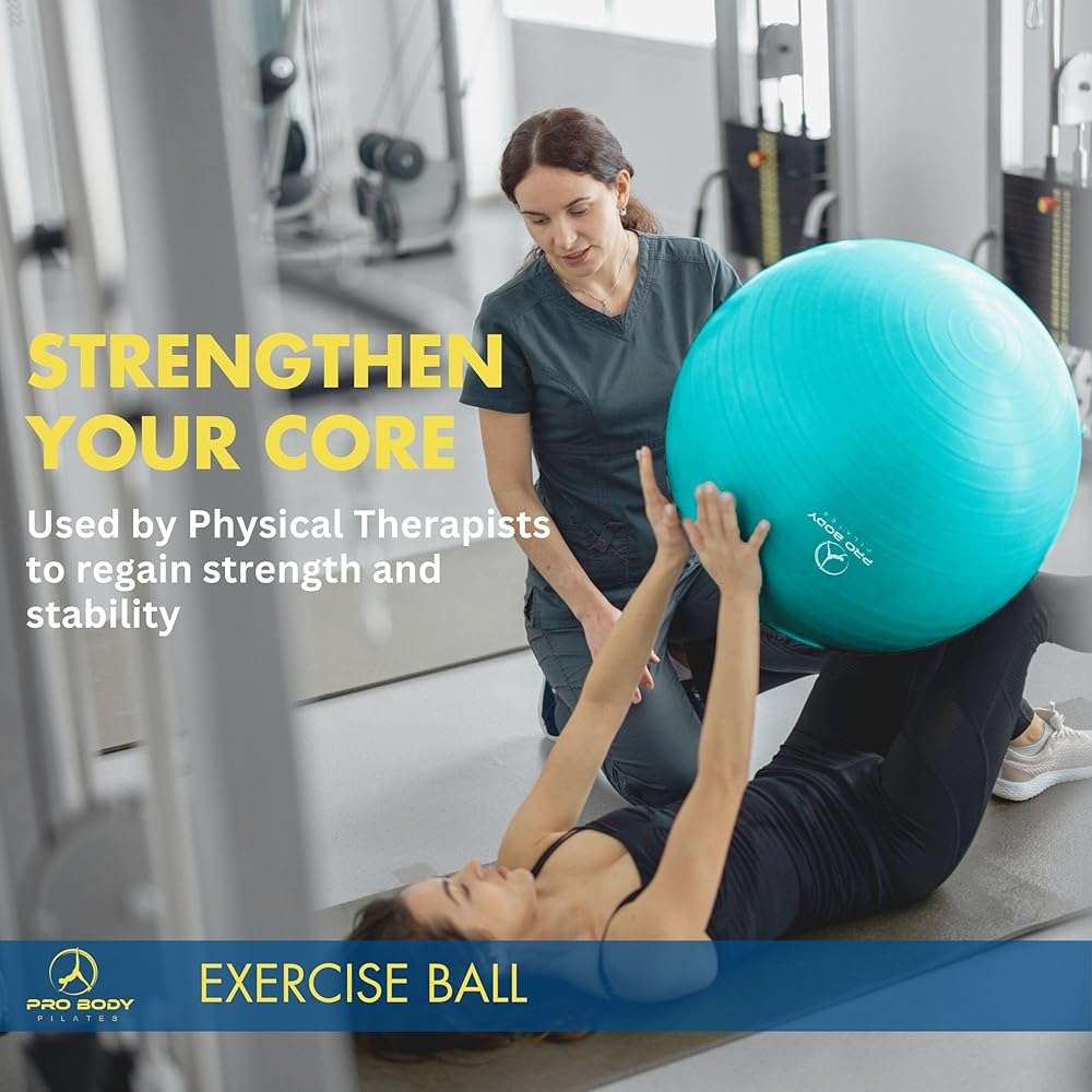 ProBody Pilates Exercise Ball - Multiple Sizes Gym Grade Balance Ball for Fitness, Yoga, Workout, Pregnancy & Physical Therapy - Image 9