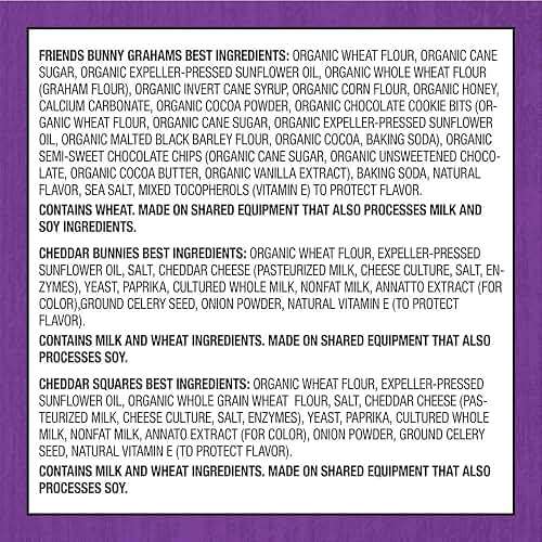 Annie’s Homegrown Snack Pack Variety Cheddar Bunnies/Friends Bunny Grahams/Cheddar Squares Crackers 12 ct 11 oz - Image 3
