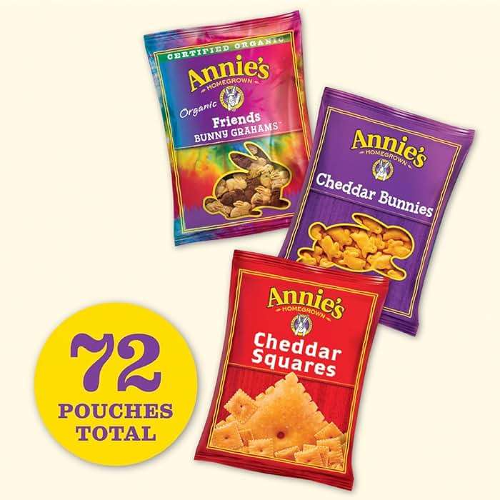 Annie’s Homegrown Snack Pack Variety Cheddar Bunnies/Friends Bunny Grahams/Cheddar Squares Crackers 12 ct 11 oz - Image 4